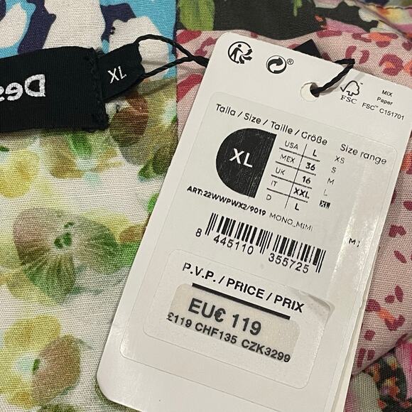 NWT Desigual Patchwork Print Jumpsuit - Material Finishes - XL = US Large - Picture 14 of 16